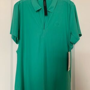 NWT Men’s Lululemon Ventilated Tennis Polo. Medium. Paradise Green. 1/2 Zip.